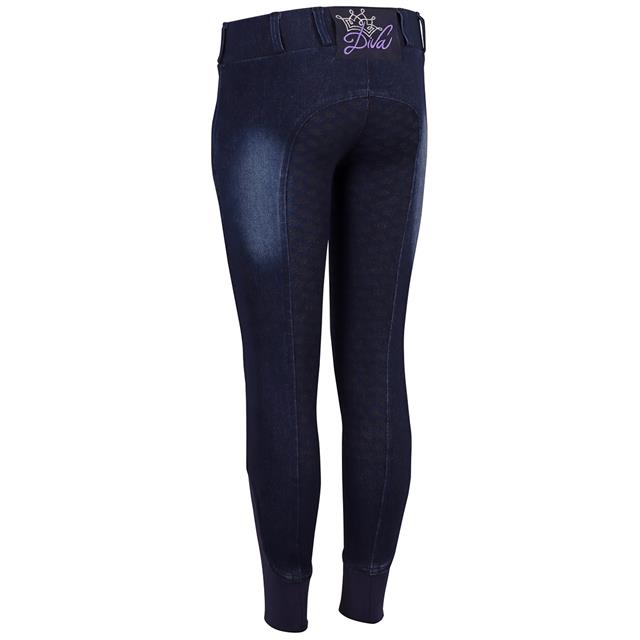 Paardrijlegging Harry's Horse Diva Violet Denim Full Grip Kids Denim