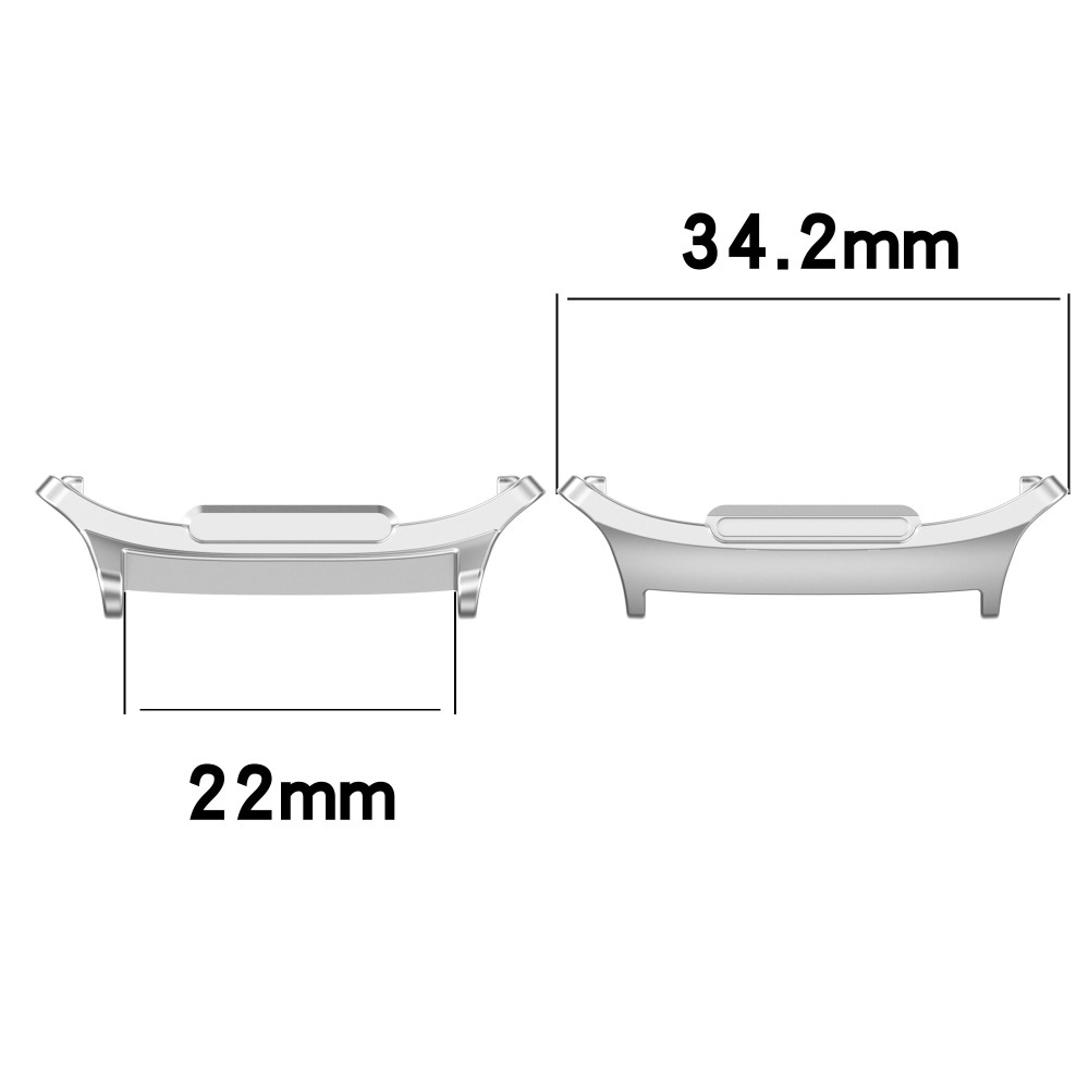 (2er Set) Samsung Galaxy Watch Ultra (47mm) Armband Adapter Verbindungsstück Federverschluss (22mm) - Silber