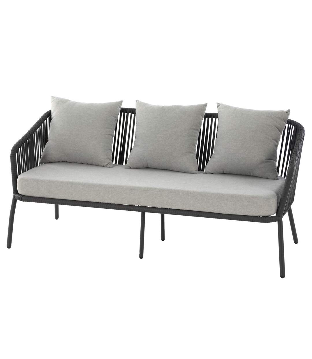 Salon de jardin design mailles Dadia - 5 Places - Ivoire et gris