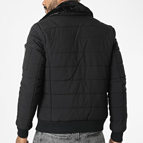 Doudoune Col Fourrure Noir