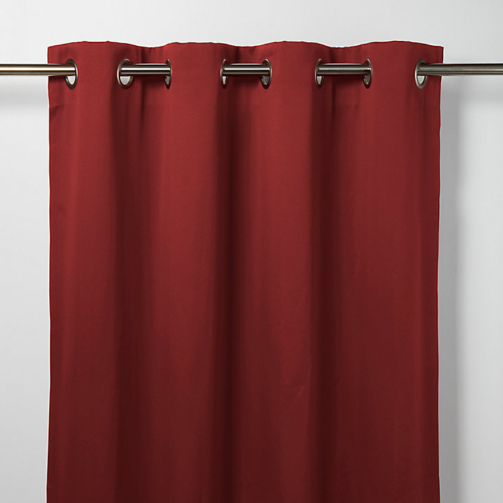 Rideau occultant GoodHome Vestris rouge l.140 x H.260 cm