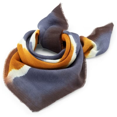 Unisex-Wolltuch Aquarell N° 795, Ocker-Navy