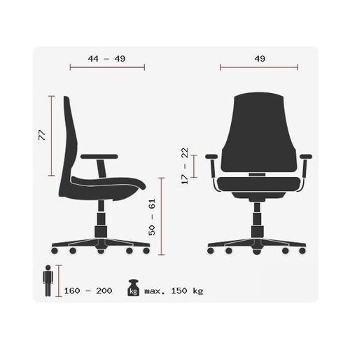 Profi Bürostuhl PRO-TEC XXL Stoff mit Armlehnen (höhenverstellbar) hjh OFFICE