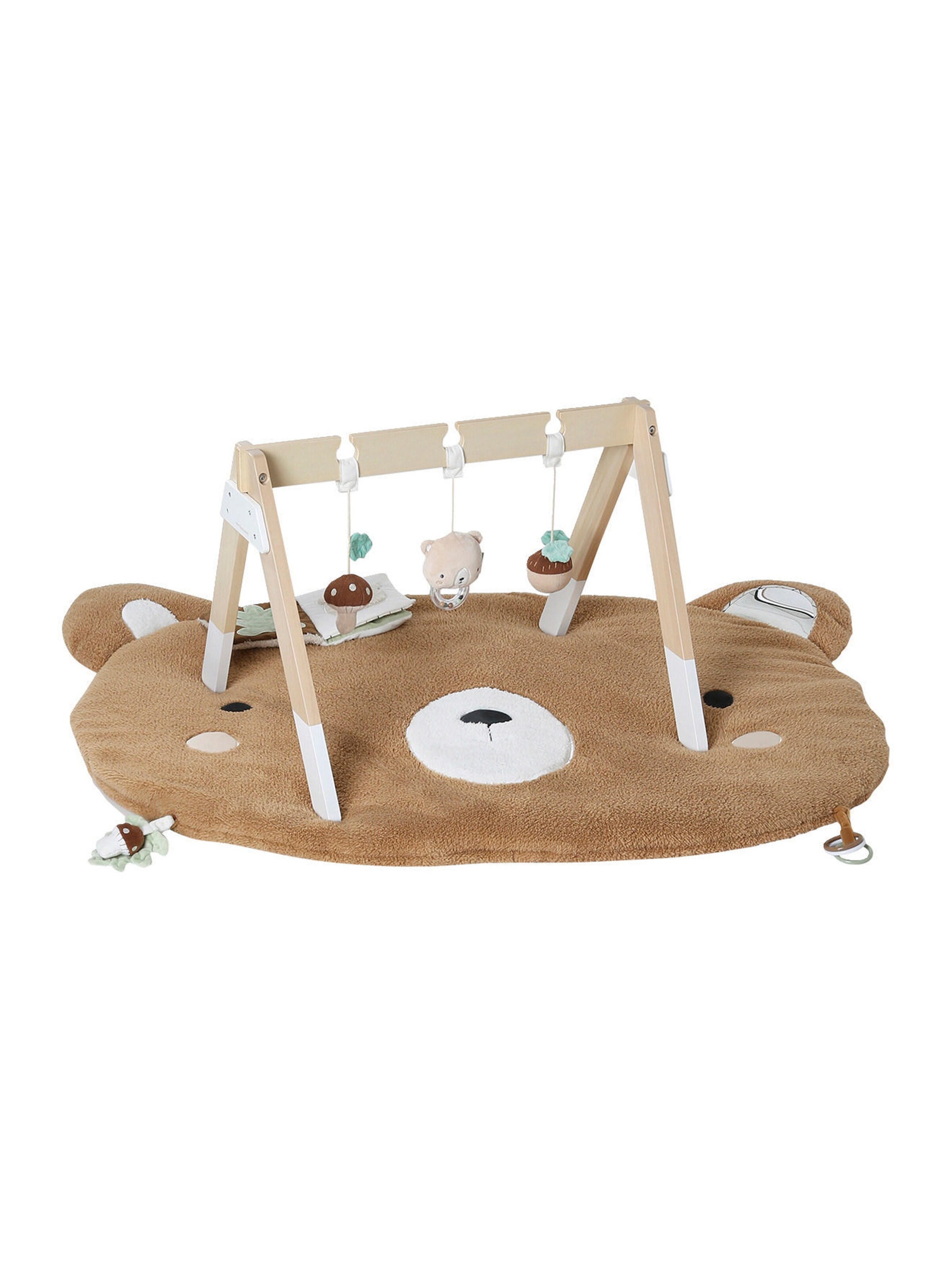 Vertbaudet Baby Spielbogen aus Holz FSC® braun/grüner wald/bär