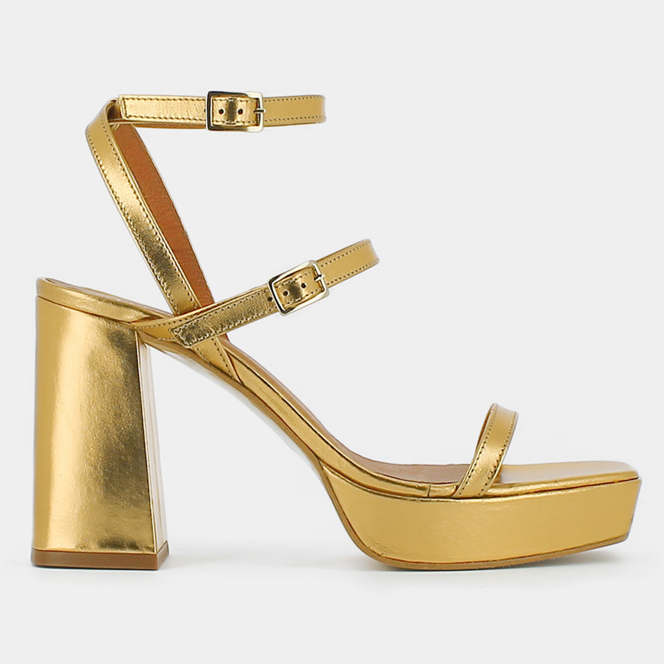 Jonak Sandales en Cuir Vlado dorées - Talon 9 cm