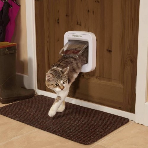 Porta inteligente para gatos, branca
