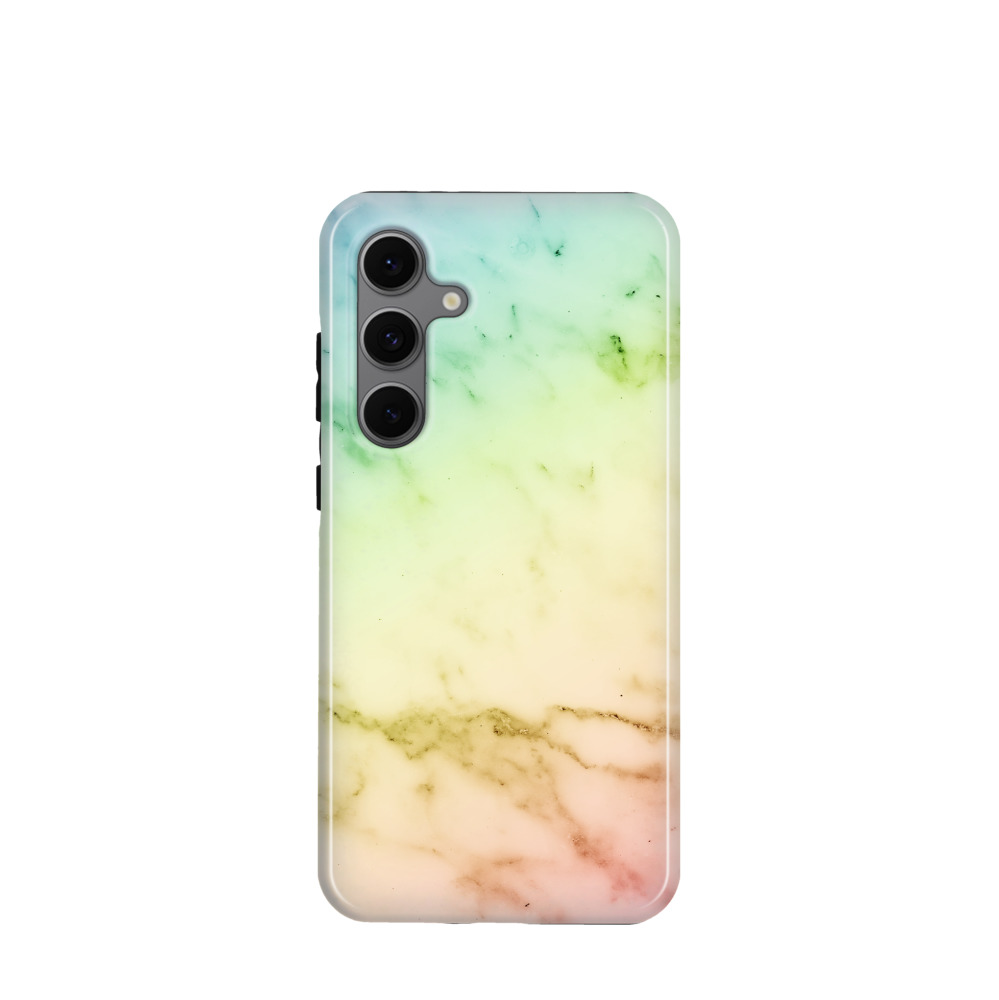 Samsung Galaxy S24 FE Hybrid (Kunststoff / Gummi) Hülle Rainbow - Blau / Gelb / Rot
