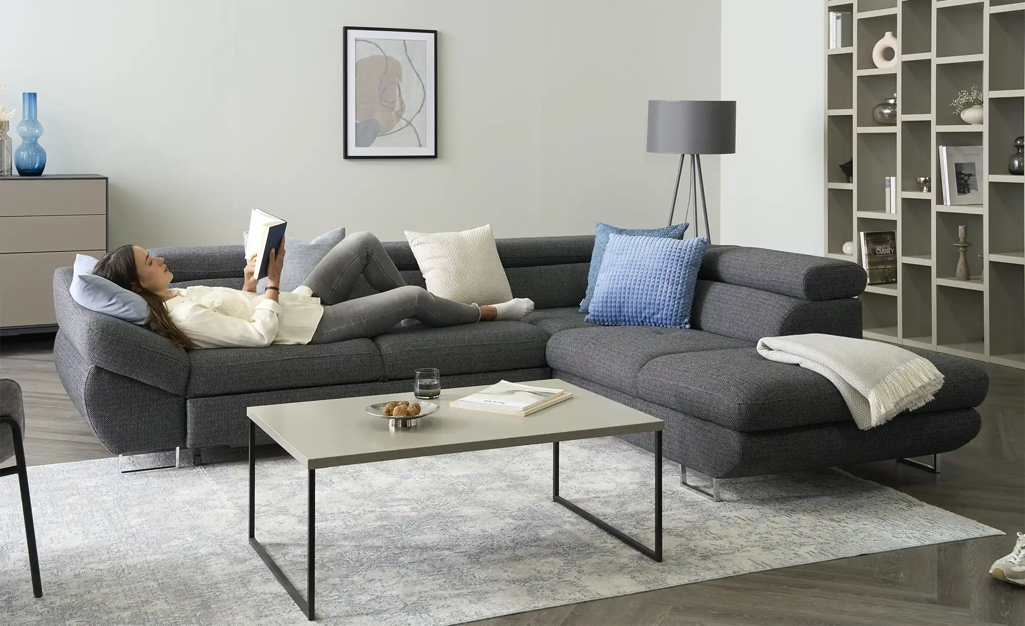 switch Ecksofa aus Flachgewebe Fabio