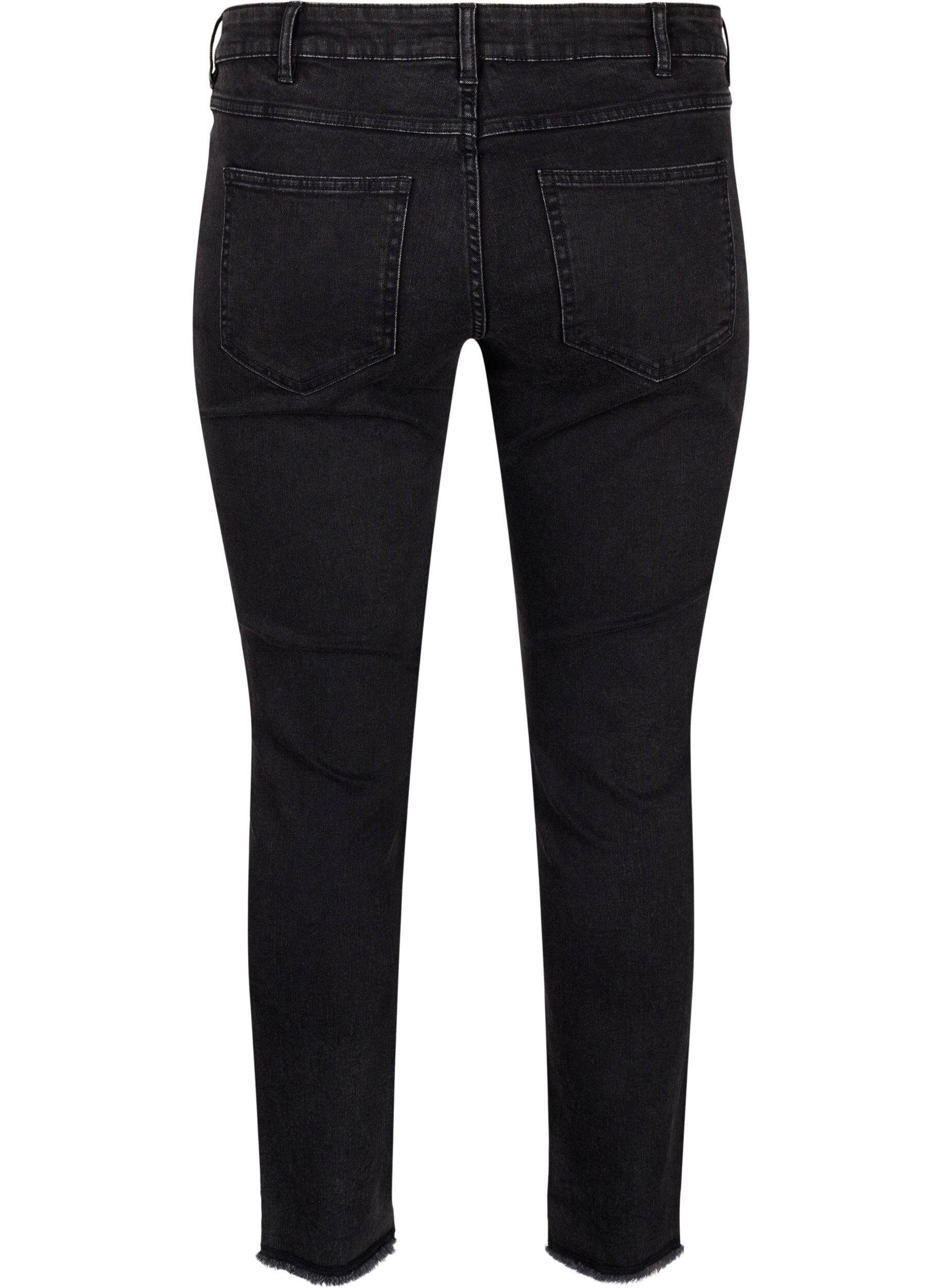 Cropped Emily jeans med rå kant forneden