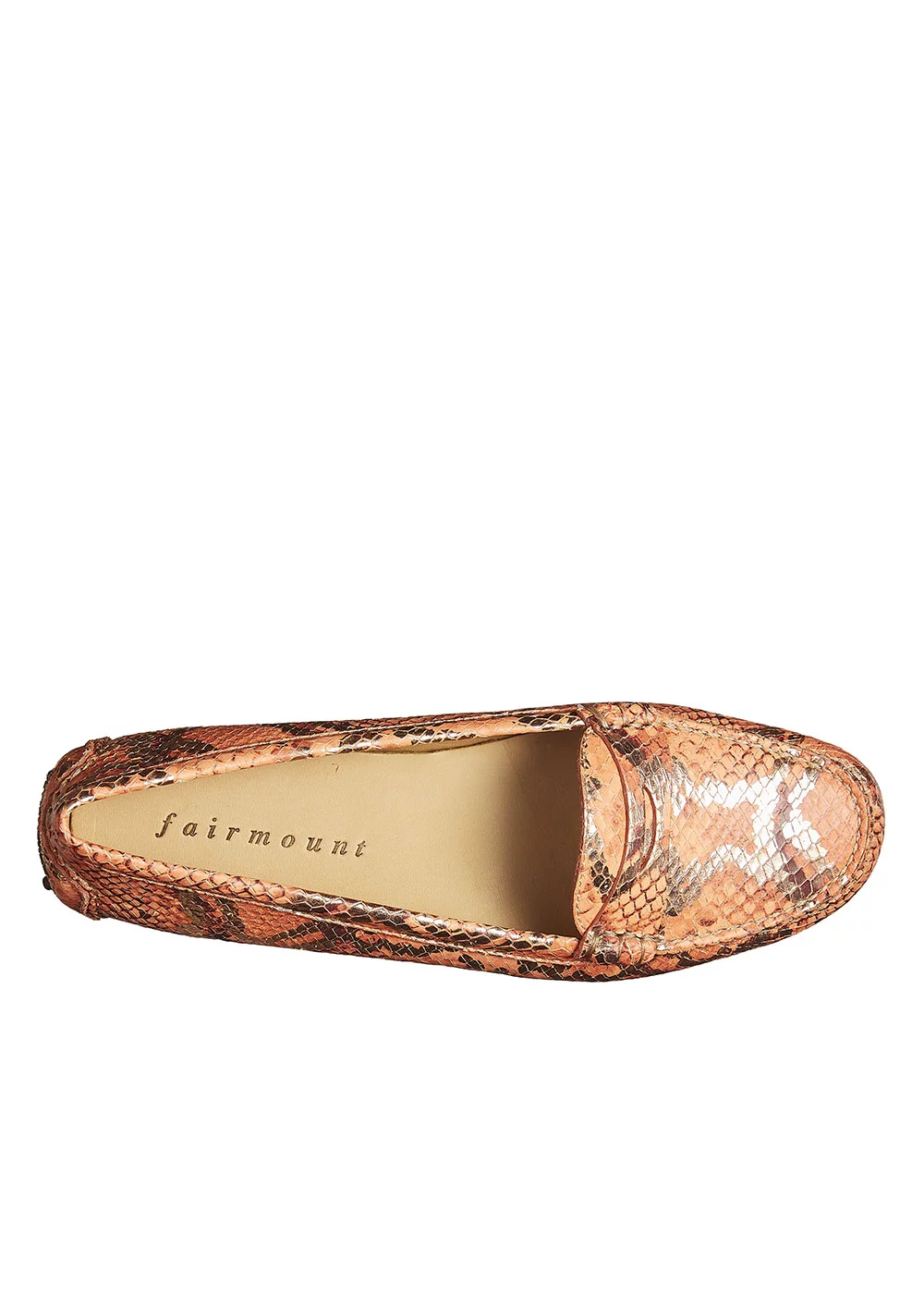 MOCASSIN ROUND DRIVER FACON PYTHON ORANGE