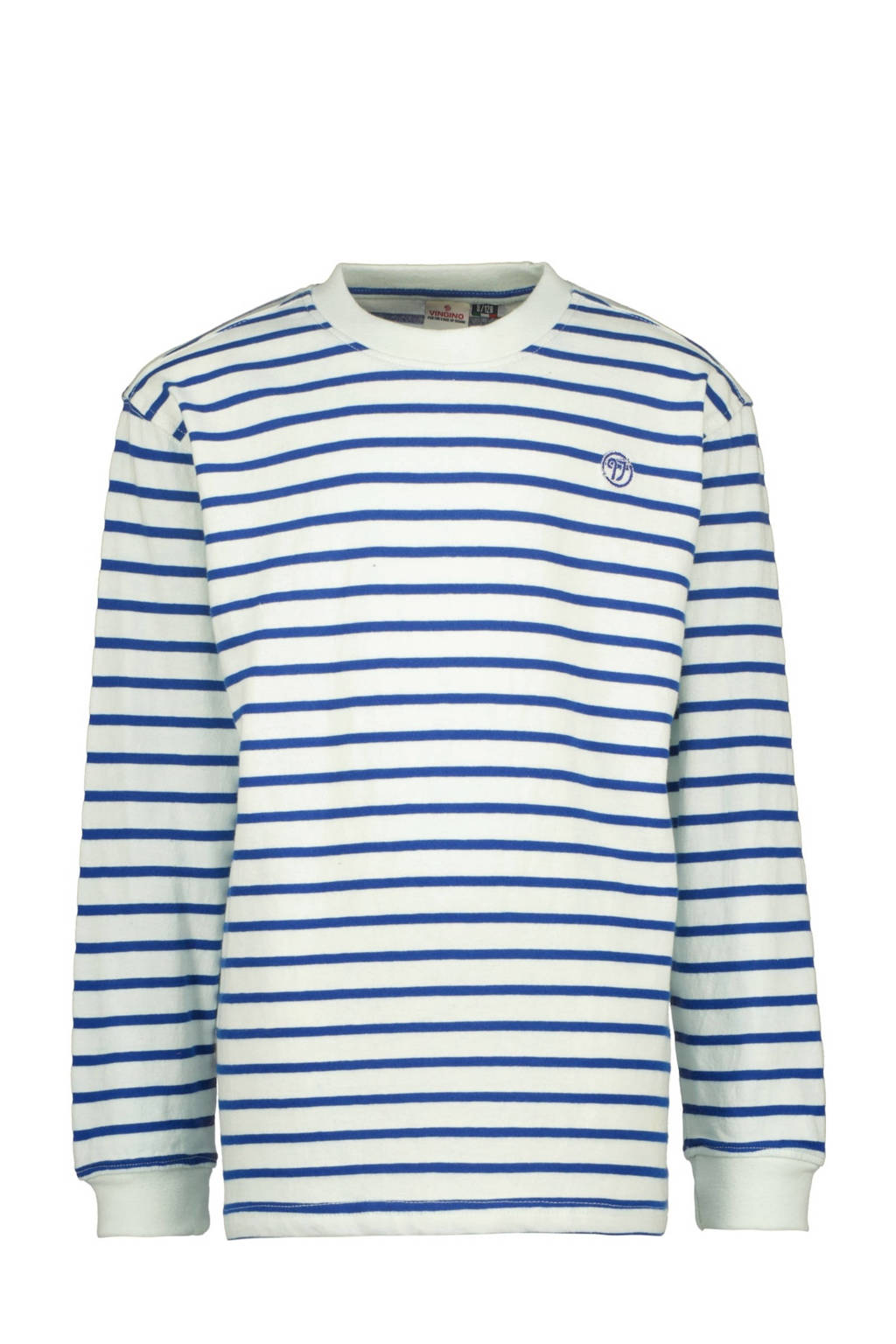 Vingino gestreepte longsleeve Jilfon blauw/wit