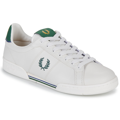Fred Perry - B722 LEATHER - Blanc / Vert