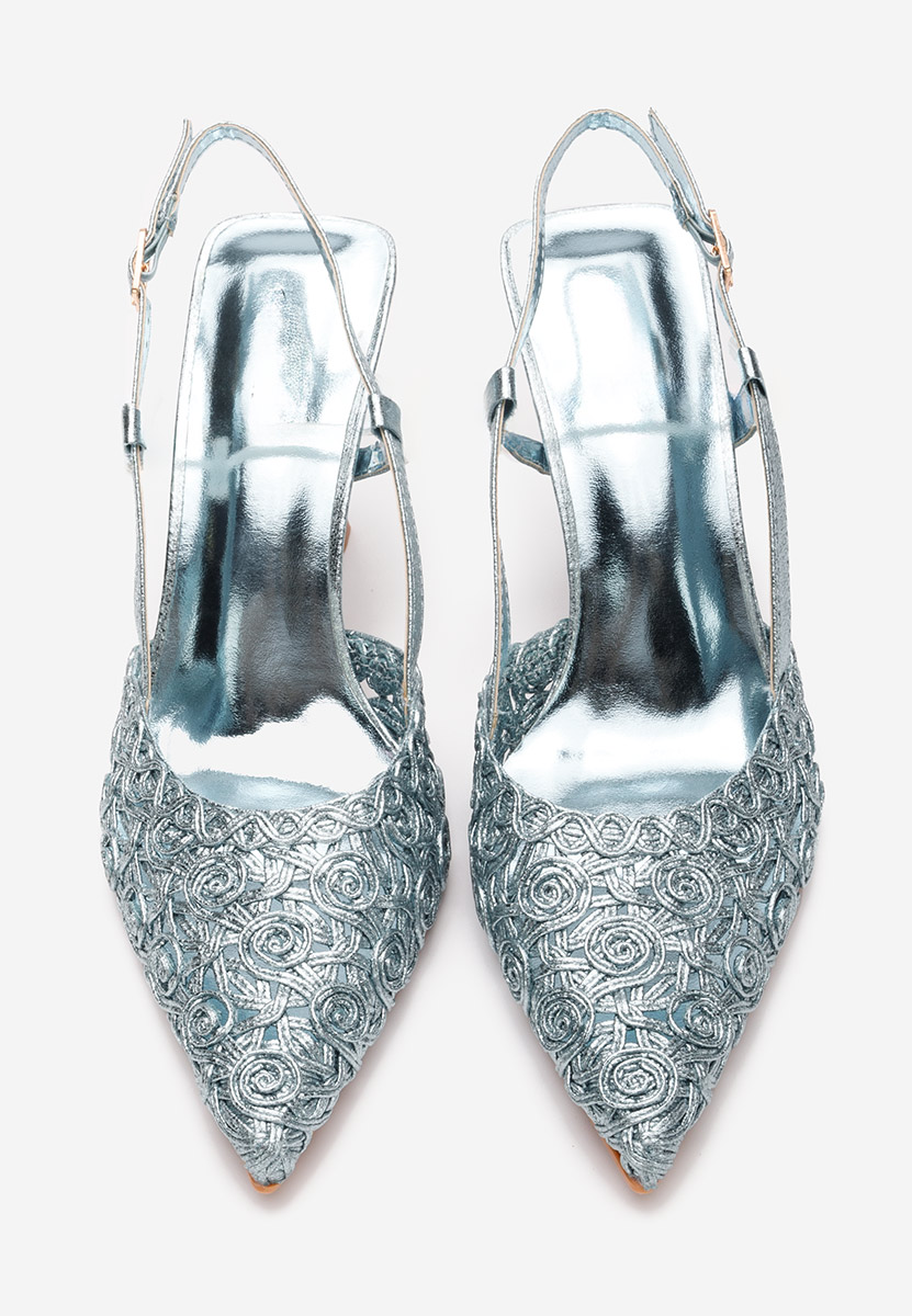 Chaussures stiletto slingback bleus Azzie