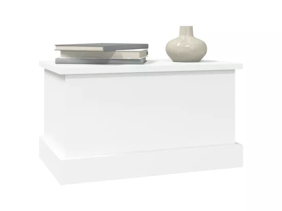 Boîte de rangement blanc brillant 50x30x28 cm bois d'ingénierie