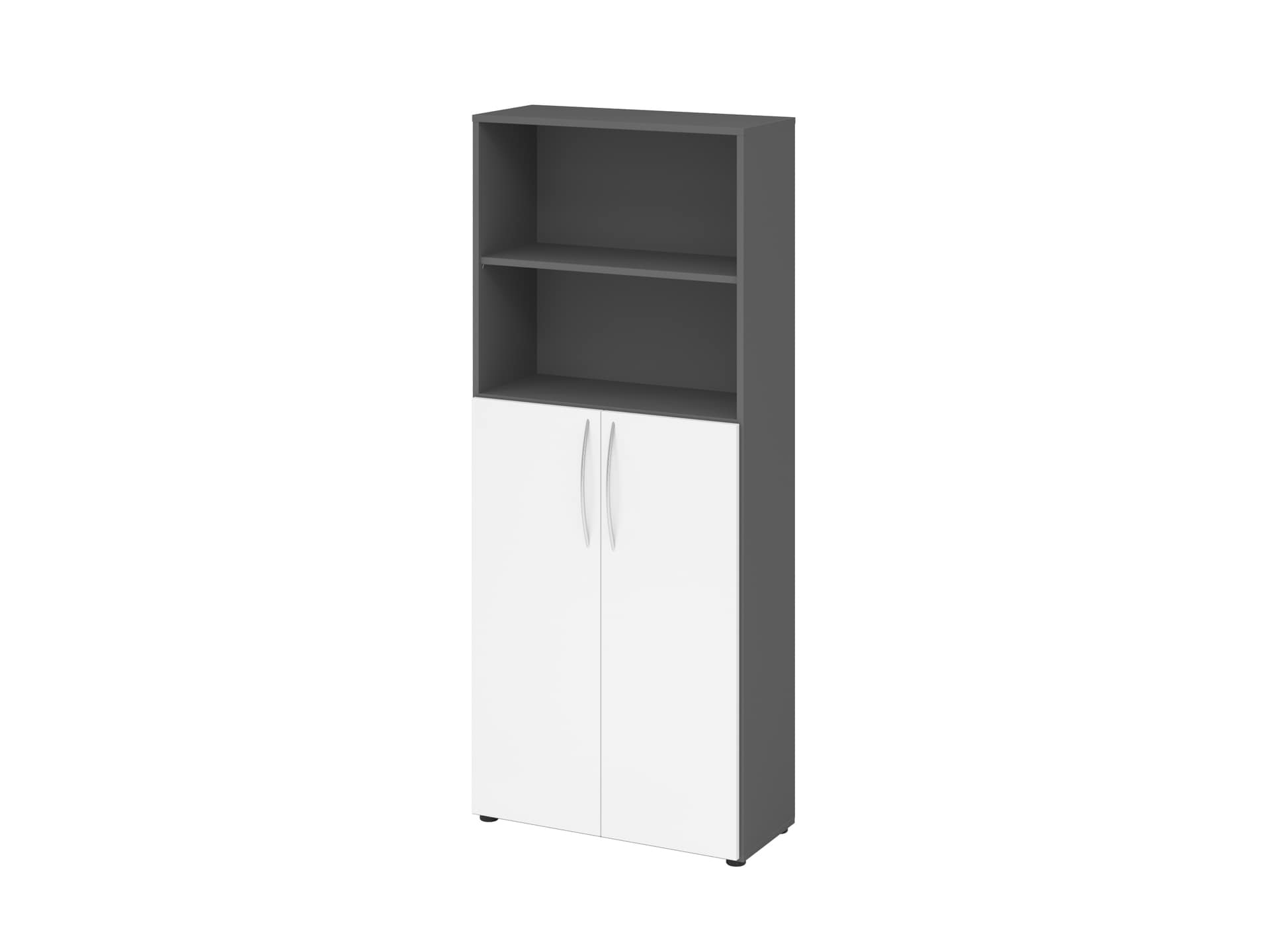 Büroregal 80 cm Graphit/ Weiß