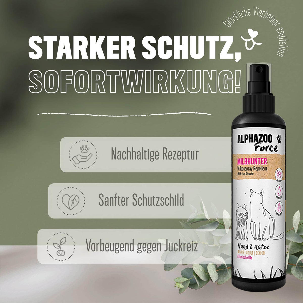 ALPHAZOO MilbHunter Mijtspray 100ml voor honden en katten | Krachtige anti-mijtbehandeling