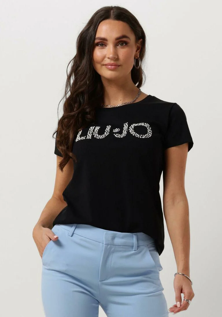 LIU JO zwarte liu jo t-shirt jersey t-shirt