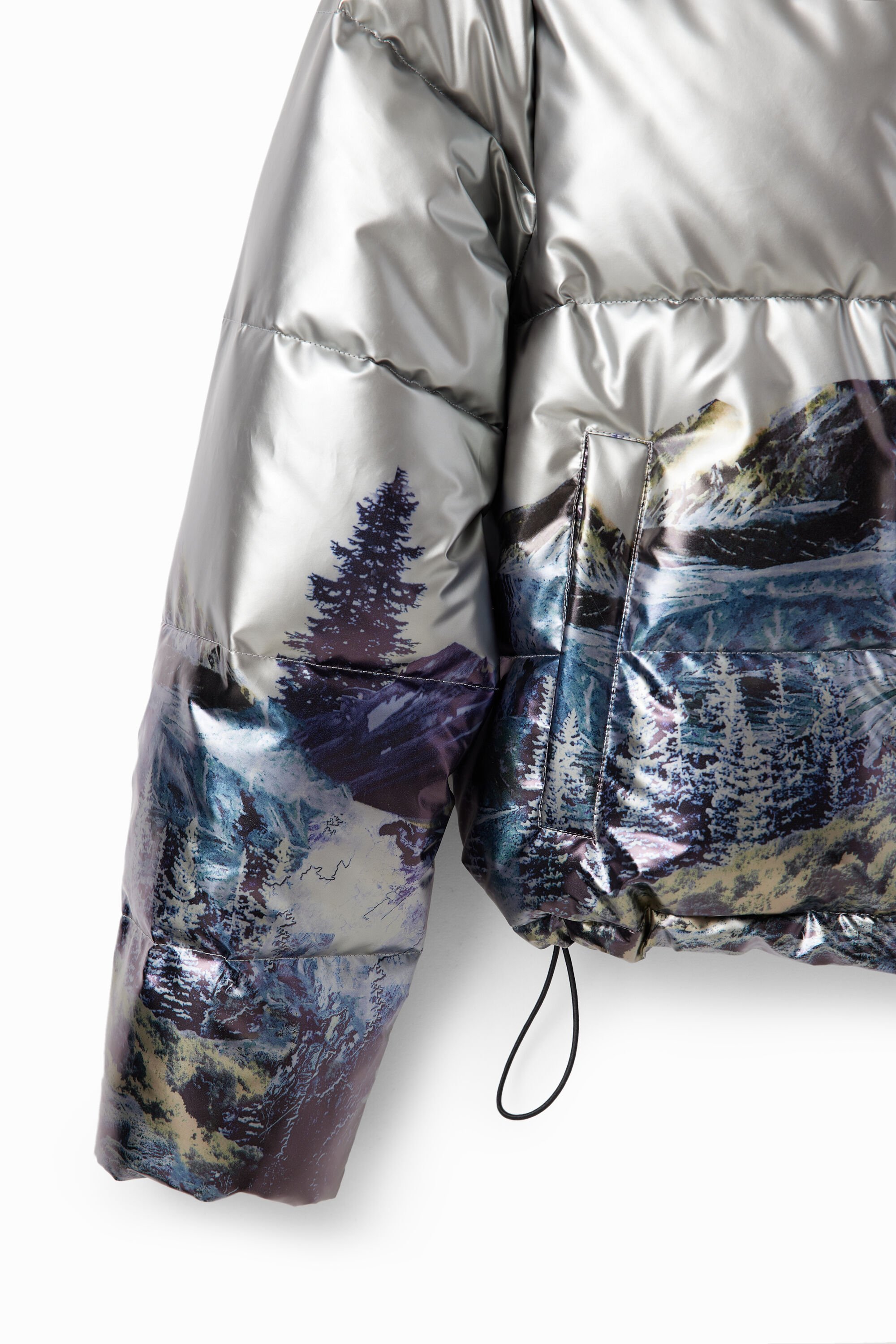 Veste courte matelassée métallisée