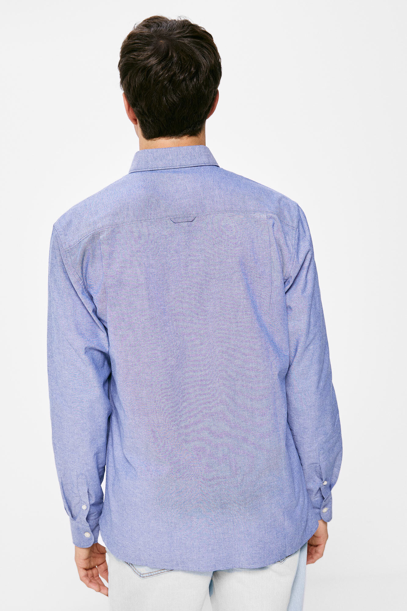 Camisa Color Pinpoint - azul médio