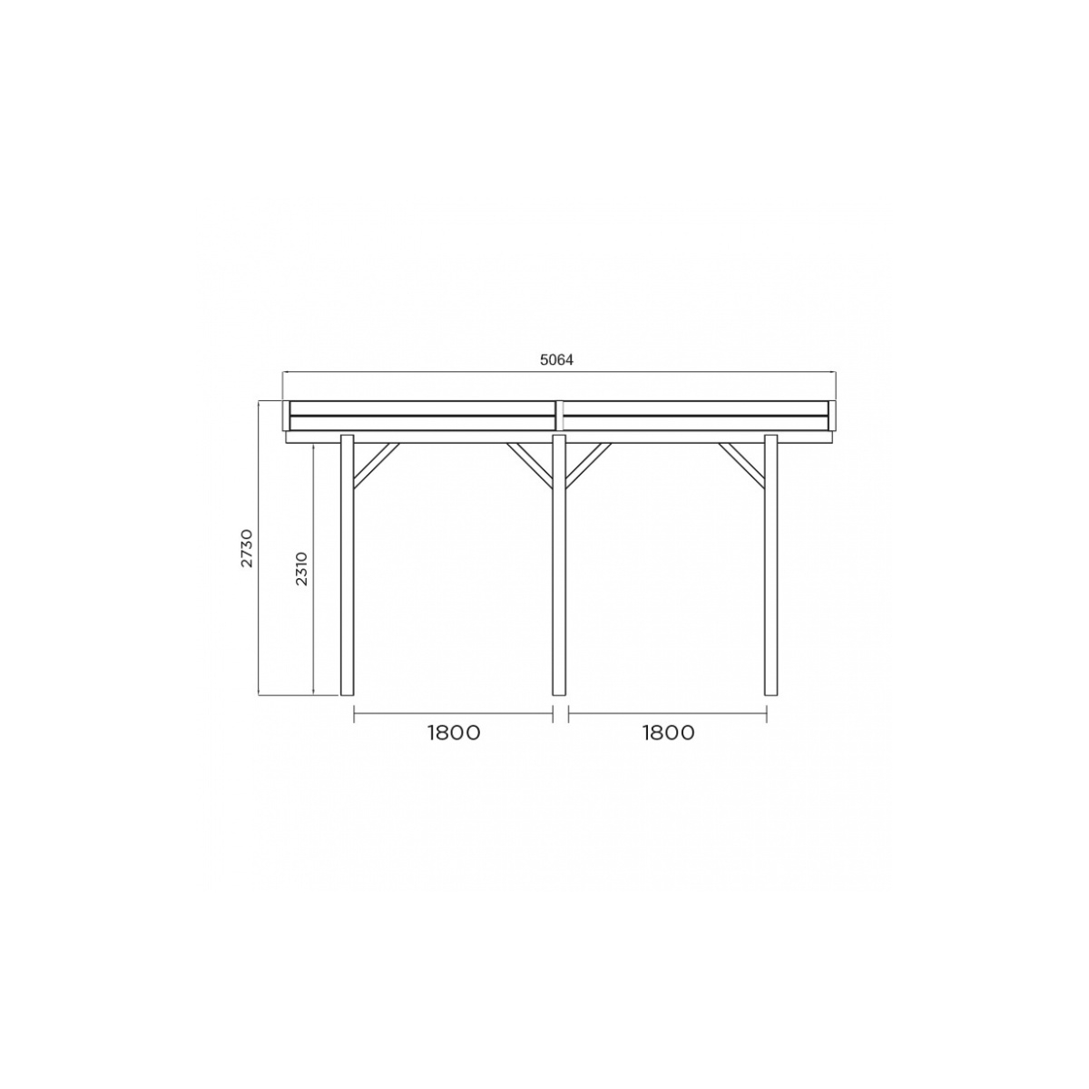 Carport superia base 3x5m hauteur 2,5m