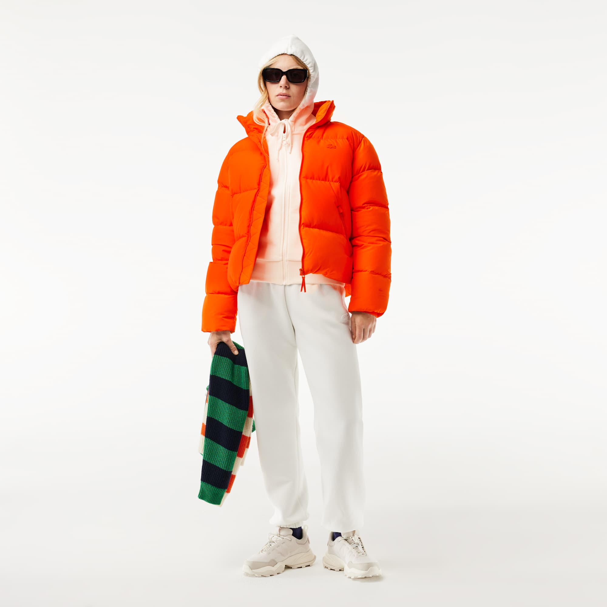 Doudoune courte femme Lacoste option compressible Manteaux & Vestes - Orange - Lacoste - Femme