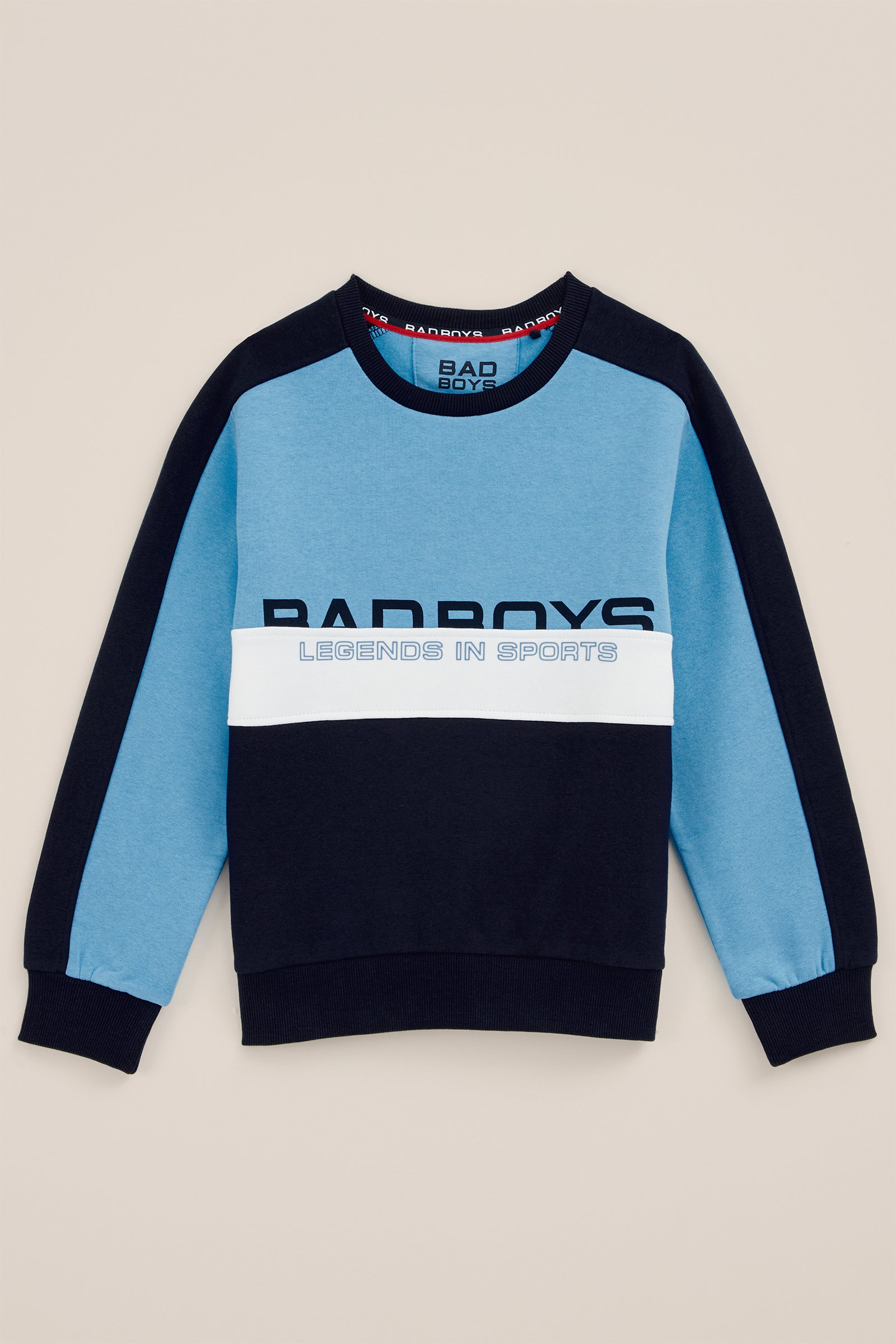 Jongens trui met colourblock Bad Boys Blauw