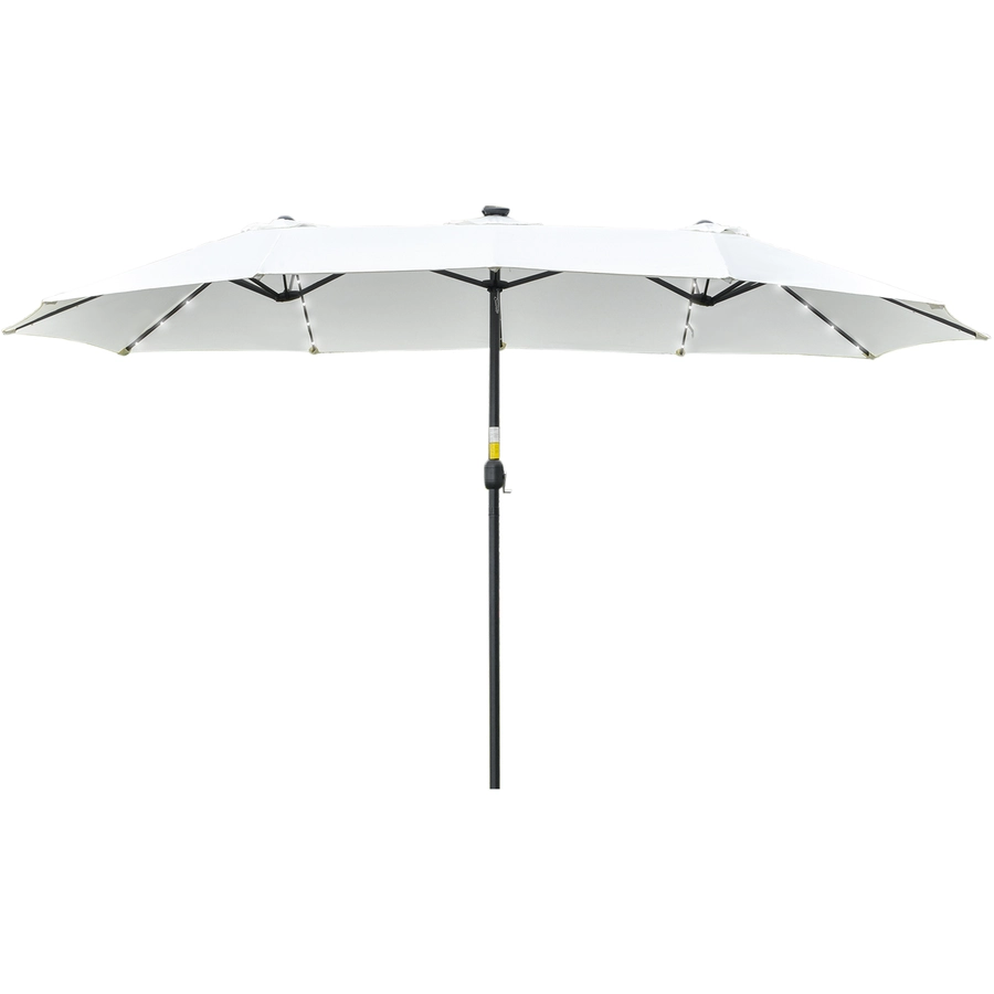 Outsunny Sonnenschirm mit Solar-LED-Leuchte cremeweiß