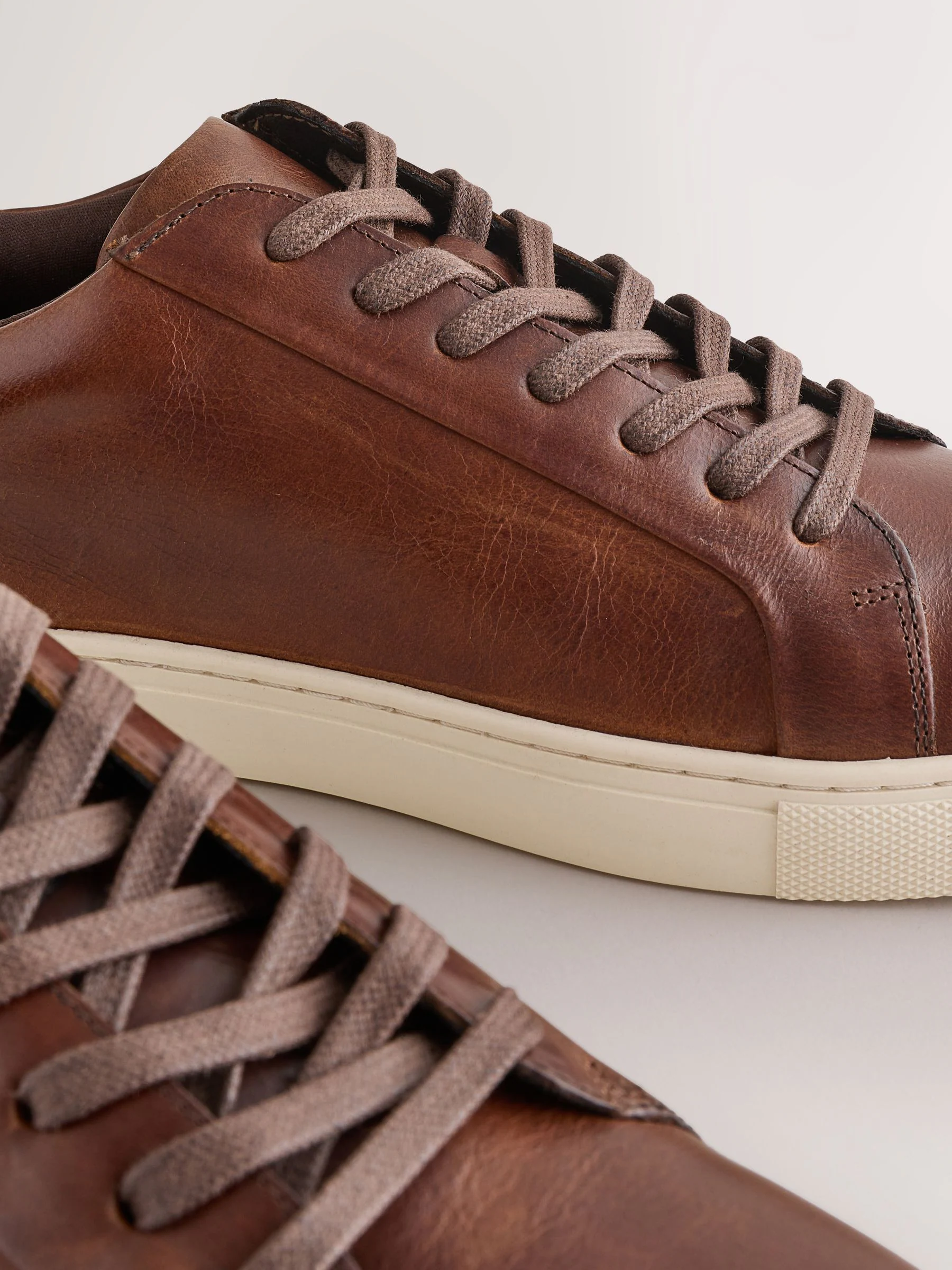 Lichtbruin - Leren sneakers