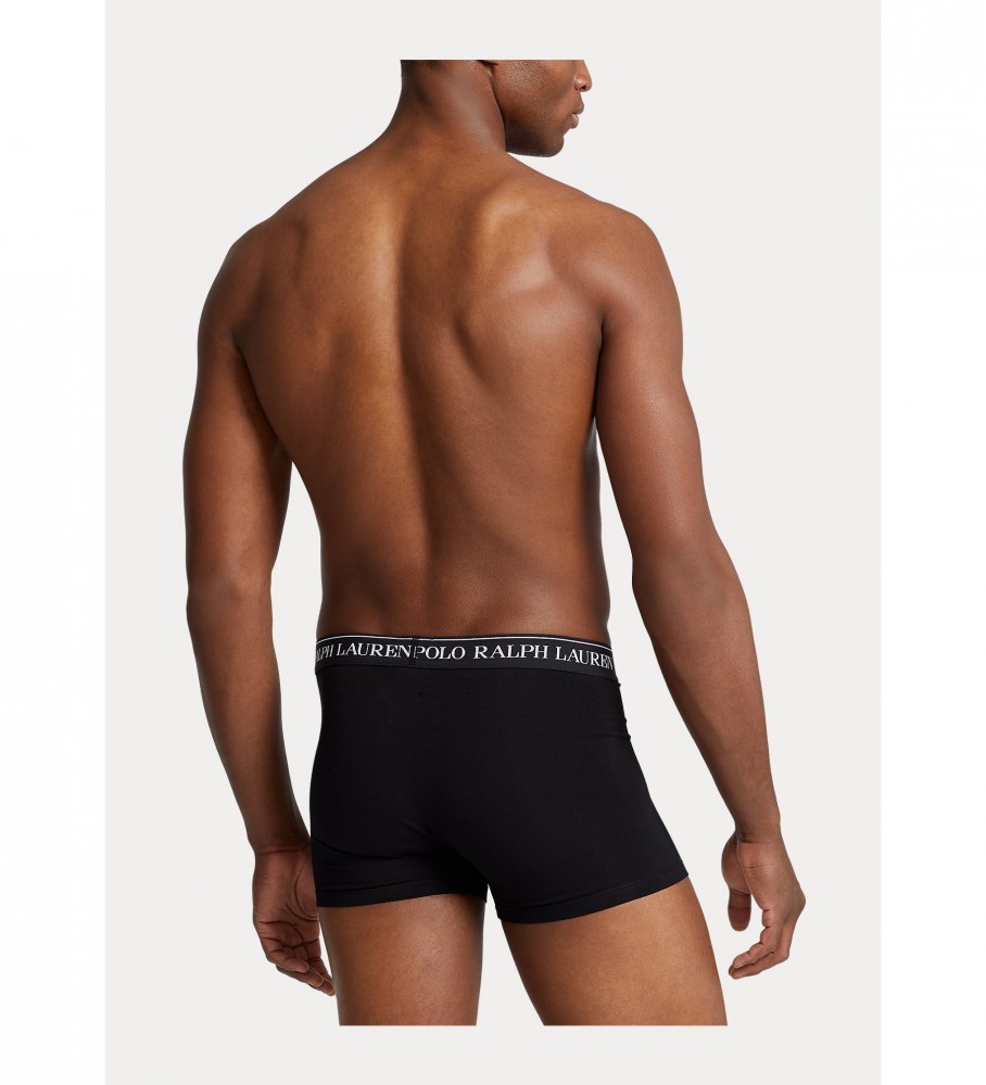 Cuecas boxer Ralph Lauren RL pretas, pacote com 5 unidades.
