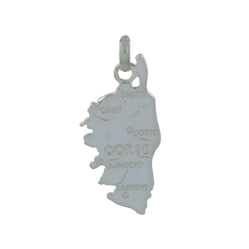 Pendentif Argent Carte Corse