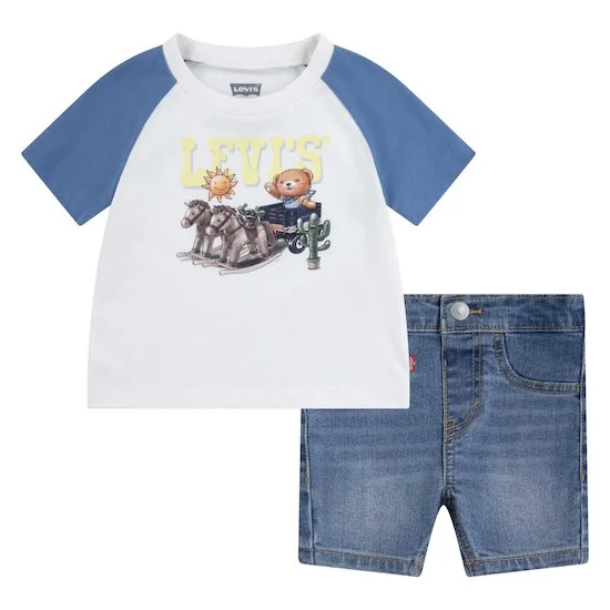 Ensemble Tee-shirt + Short   Bleu        de               Levi's Kids