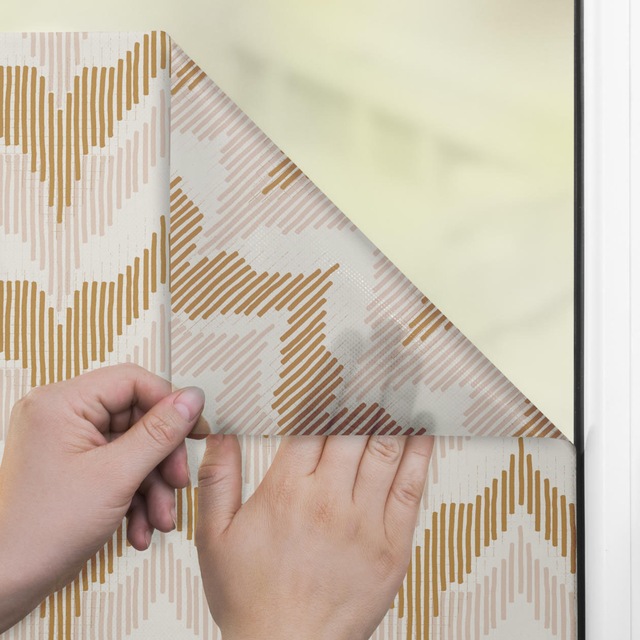 LICHTBLICK ORIGINAL Fensterfolie »Fensterfolie selbstklebend, Sichtschutz, Boho Zig Zag - Gelb« 1 Stk. blickdicht glatt statisch haftend