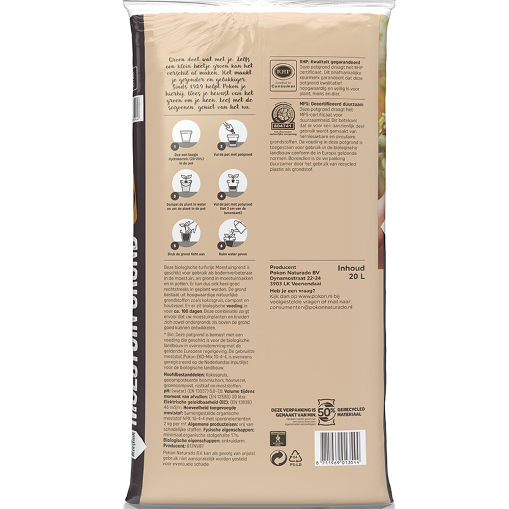 Pokon Moestuin Grond Biologisch20 liter