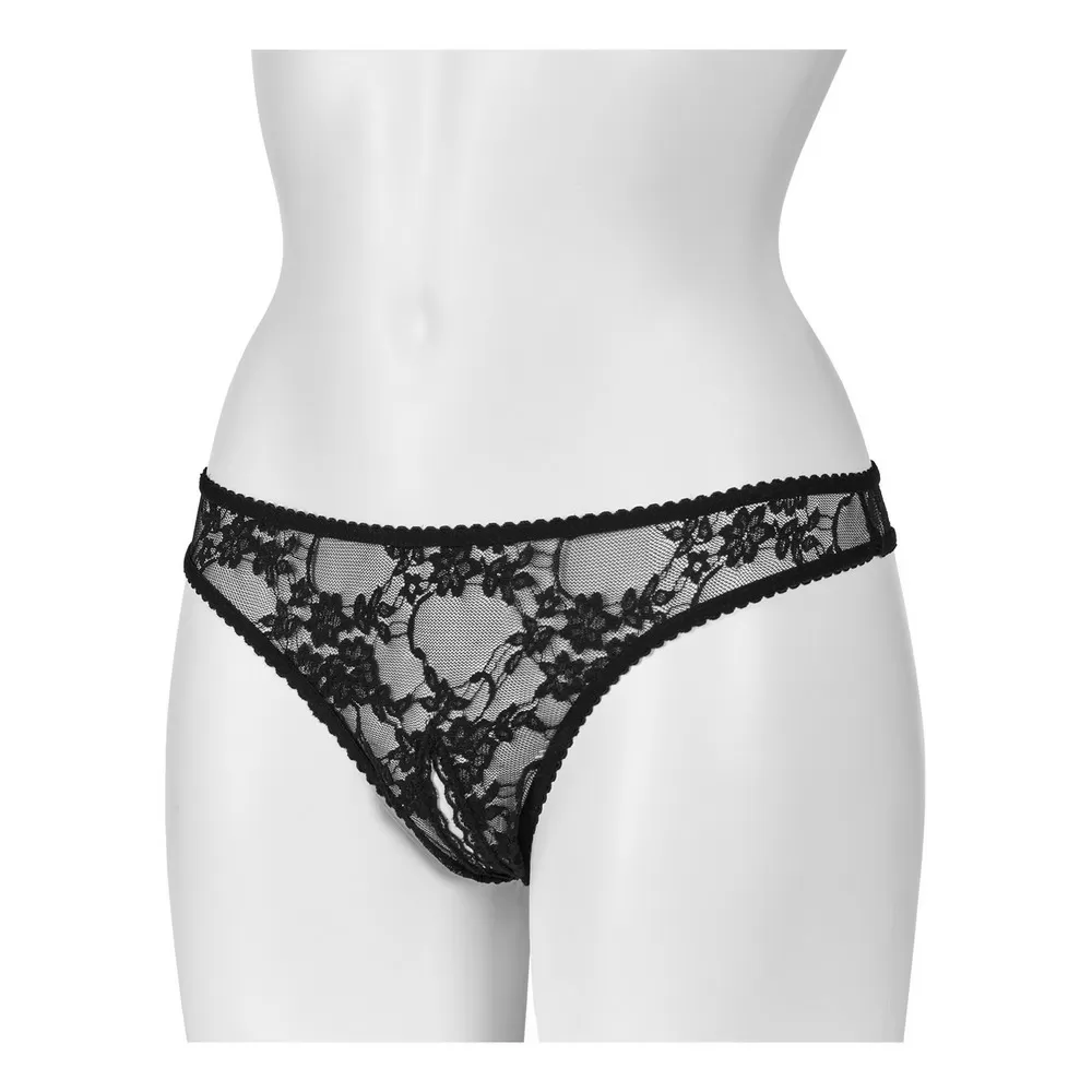 NORTIE Siv Bundløs Blonde G-Streng S/M - Sort