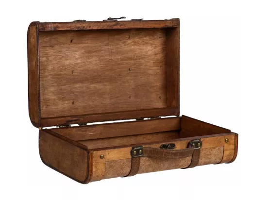 Valise en bois marron 38x23x13