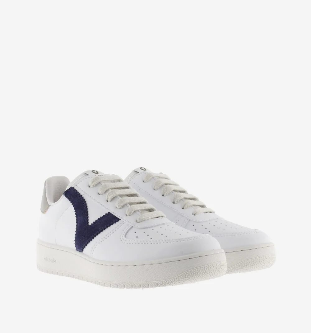 MADRID EFFET CUIR CONTRASTANT Baskets sport unisexe NAVY