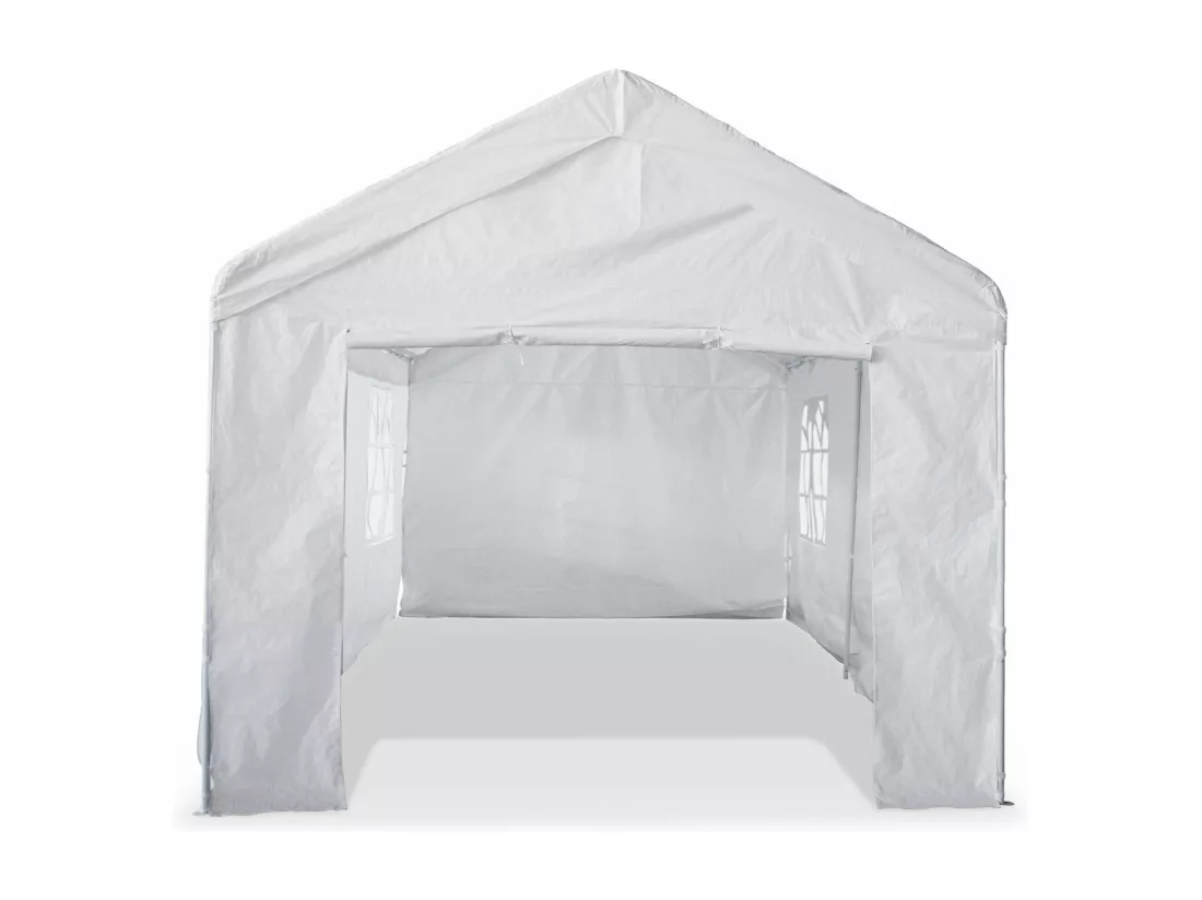 Tente de réception - Burdigala 3x6m - Blanc. connecteurs métal. tente de jardin idéale pour réception. pavillon. chapiteau ou tonnelle. totalement refermable.