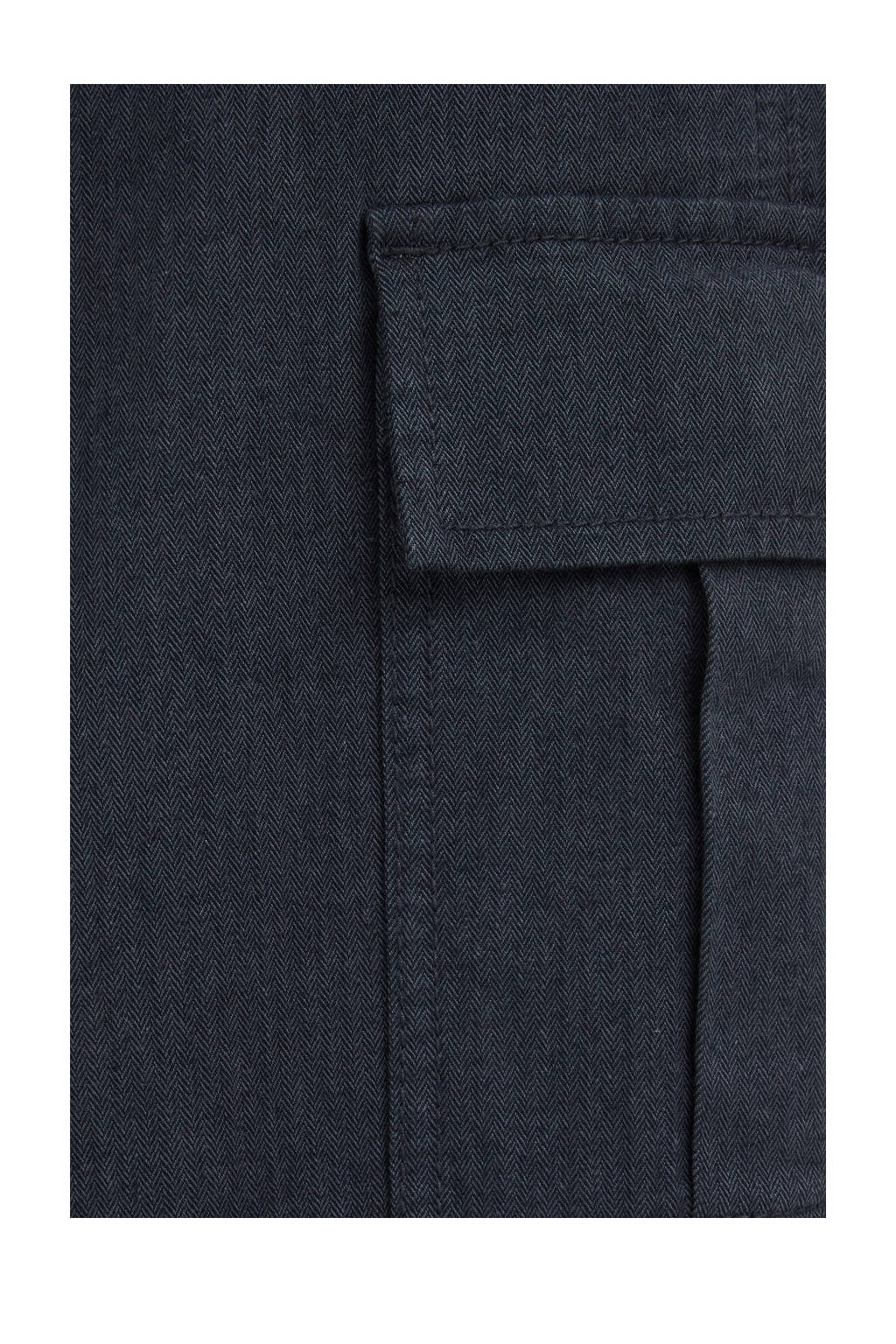 WE Fashion straight fit cargobroek donkerblauw