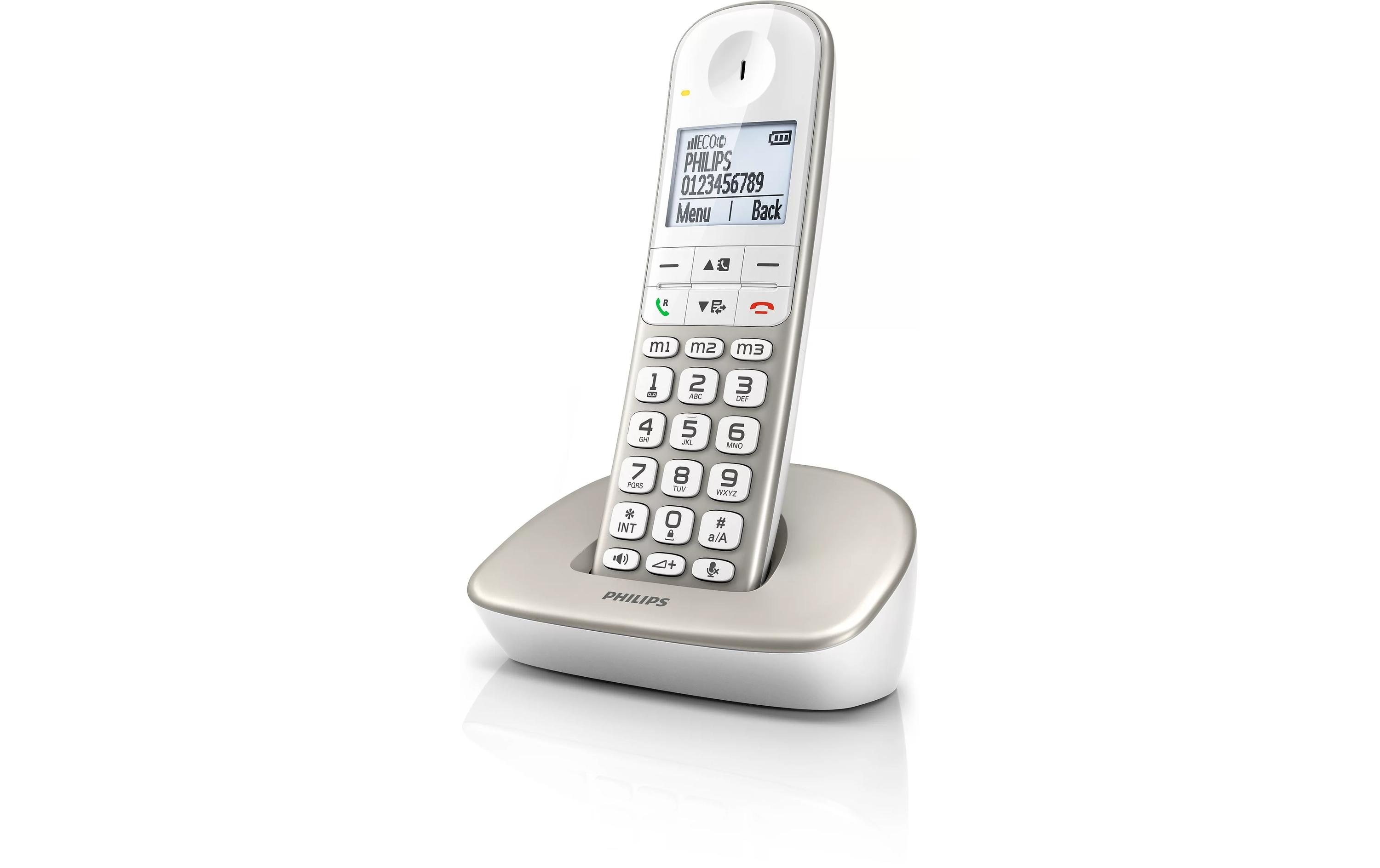 Schnurlostelefon XL4901S ChampagnerAnaloges Grosstastentelefon ohne Anrufbeantworter