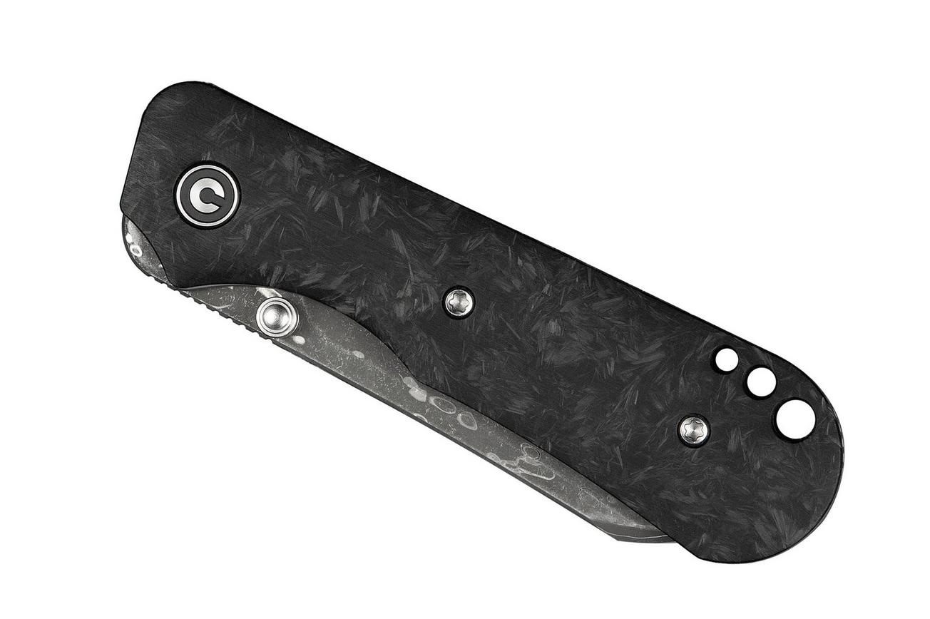 Civivi Crabby C24055-DS1 Damascus Blade, Shredded Carbon Fiber, zakmes, Ken Onion Jr. design