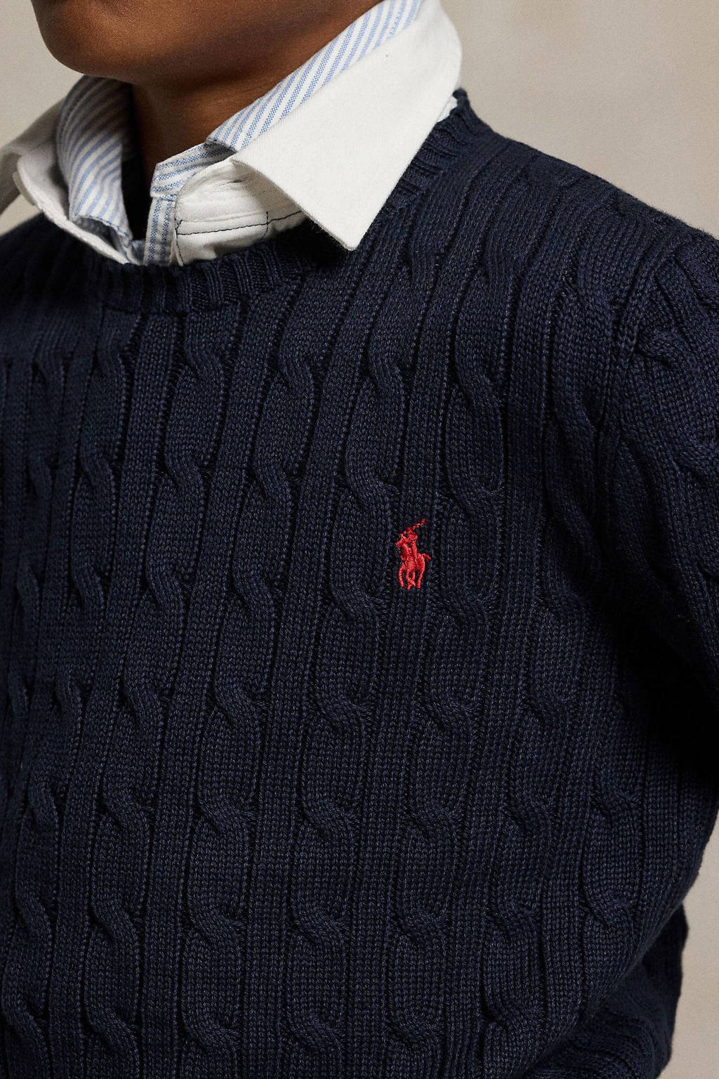 POLO Ralph Lauren trui donkerblauw met kabels