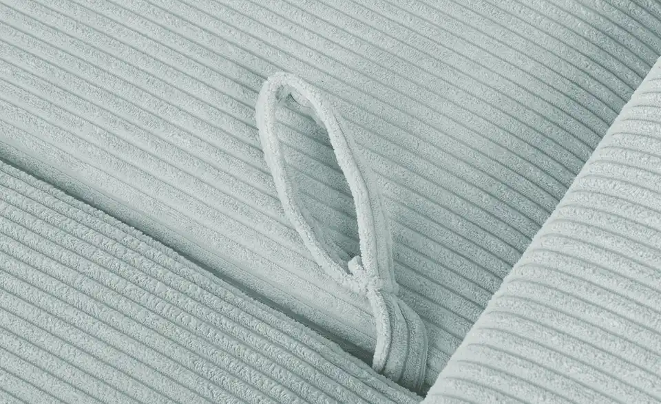 Ecksofa Arissa de Luxe Pastellblau rechts Cordstoff