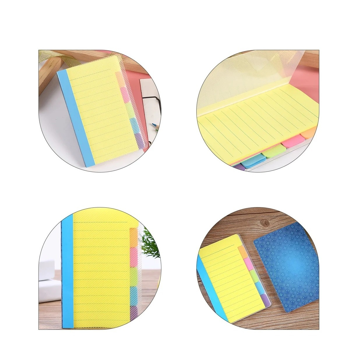 (15x10cm) Notiz Block Liniertes To Do Buch 120 Seiten Notebook Selbstklebender Meeting Planer - Bunt