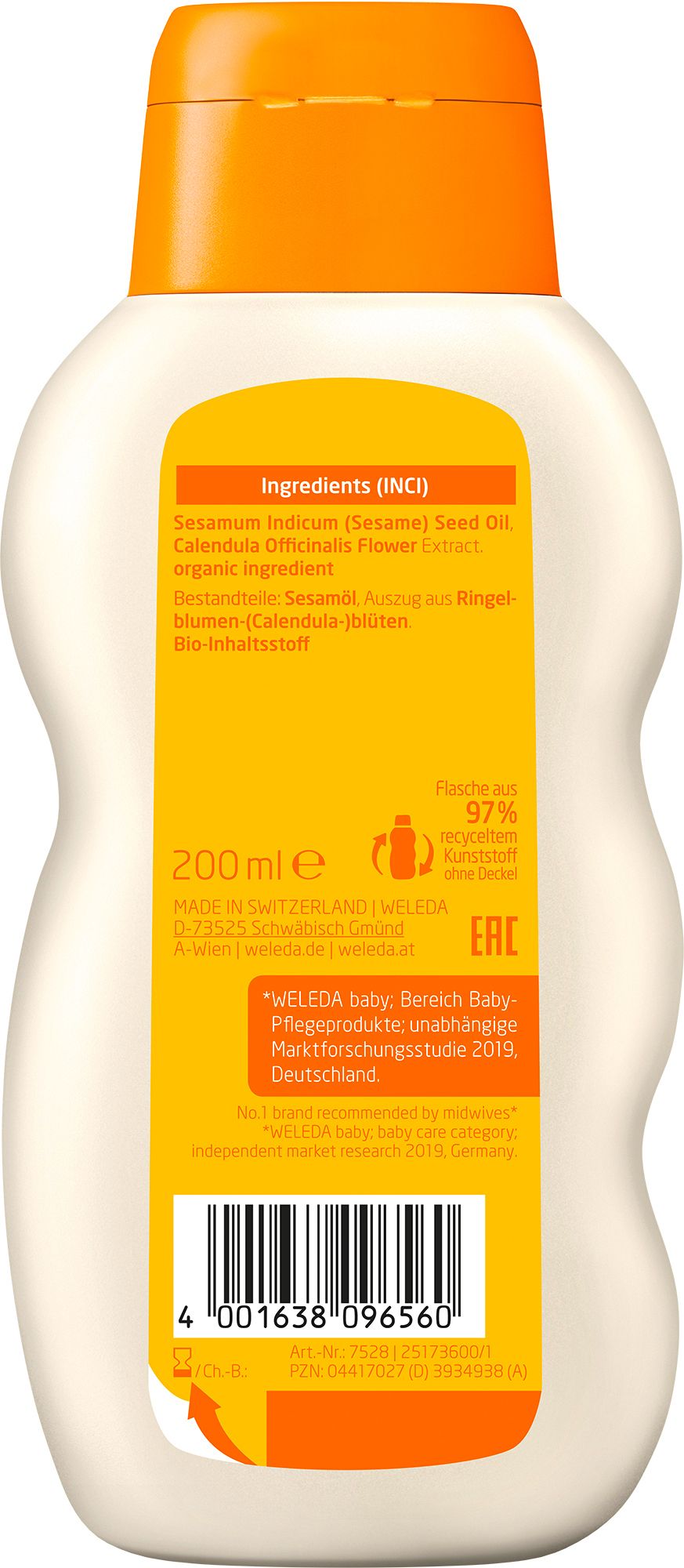 Weleda Baby Pflegeöl Calendula Parfümfrei - pflegt, schützt & reinigt mild