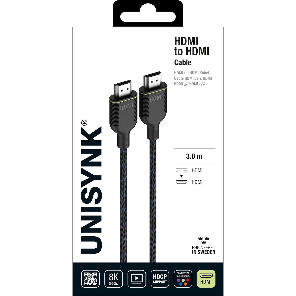 Unisynk 8k60Hz HDMI-kabel (3m)