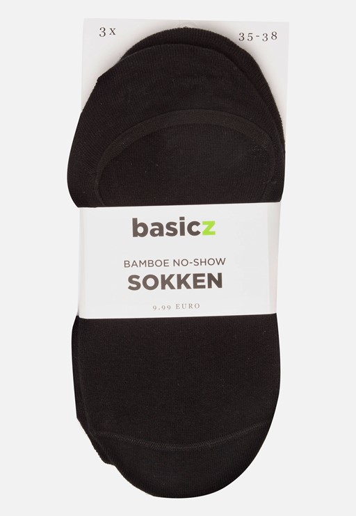 Basicz Bamboo No Show sokken zwart Katoen