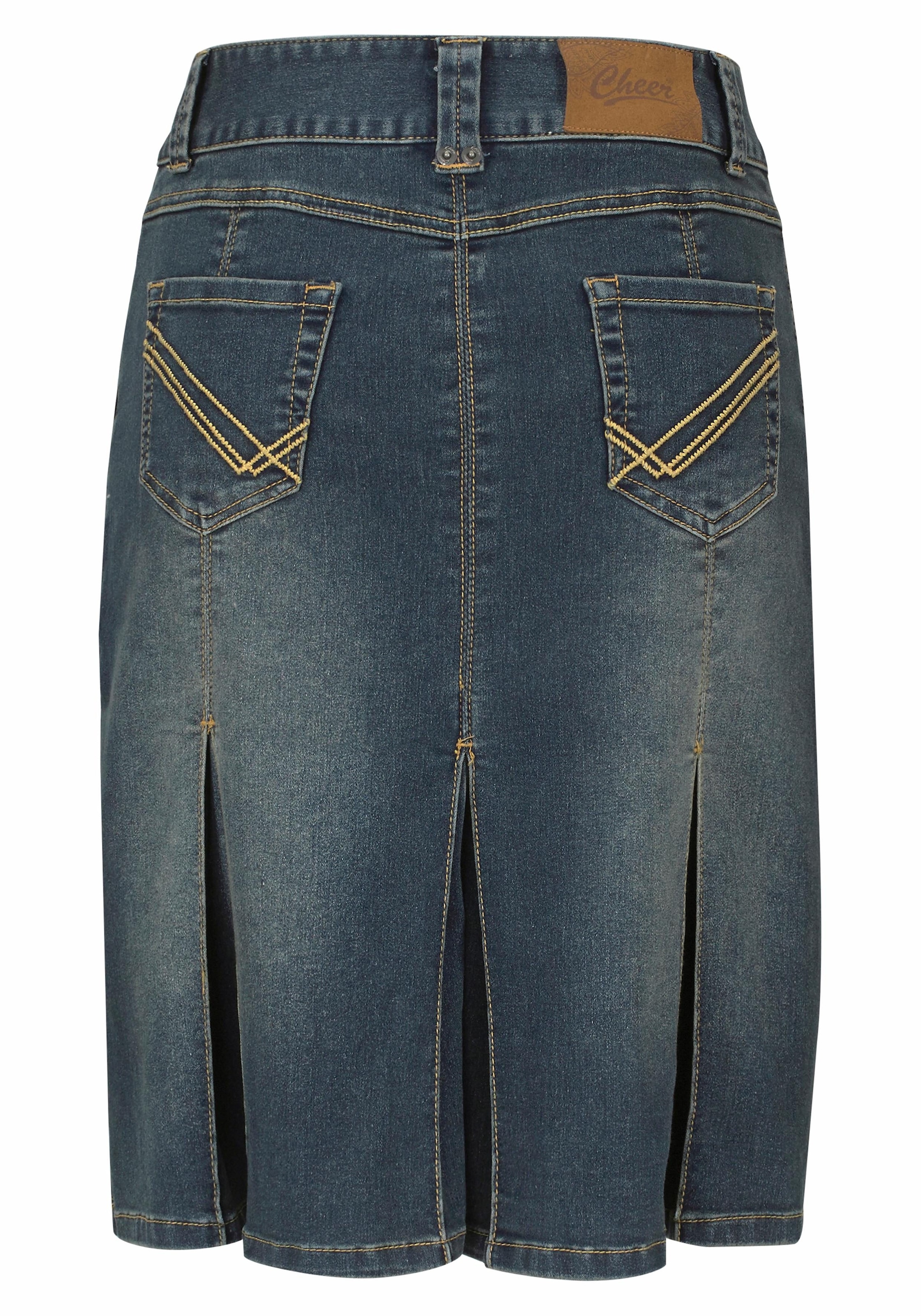 Aniston CASUAL Jeansrock , mit eingelegten Falten