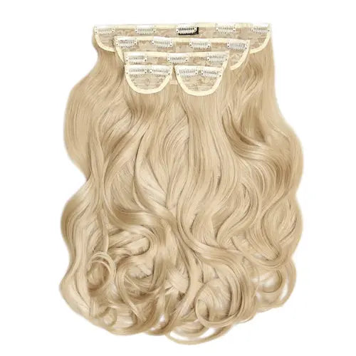 Super Thick 22 Inch 5 Piece Blow Dry Wavy Clip In Hair Extensions California Blonde