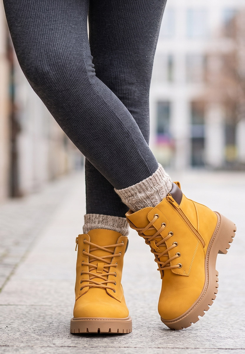 Bottines à lacets femme chameau Fanelis