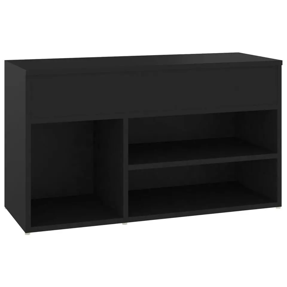 vidaXL - Schoenenbank - Zwart - Bewerkt hout - 80 x 30 x 45 cm